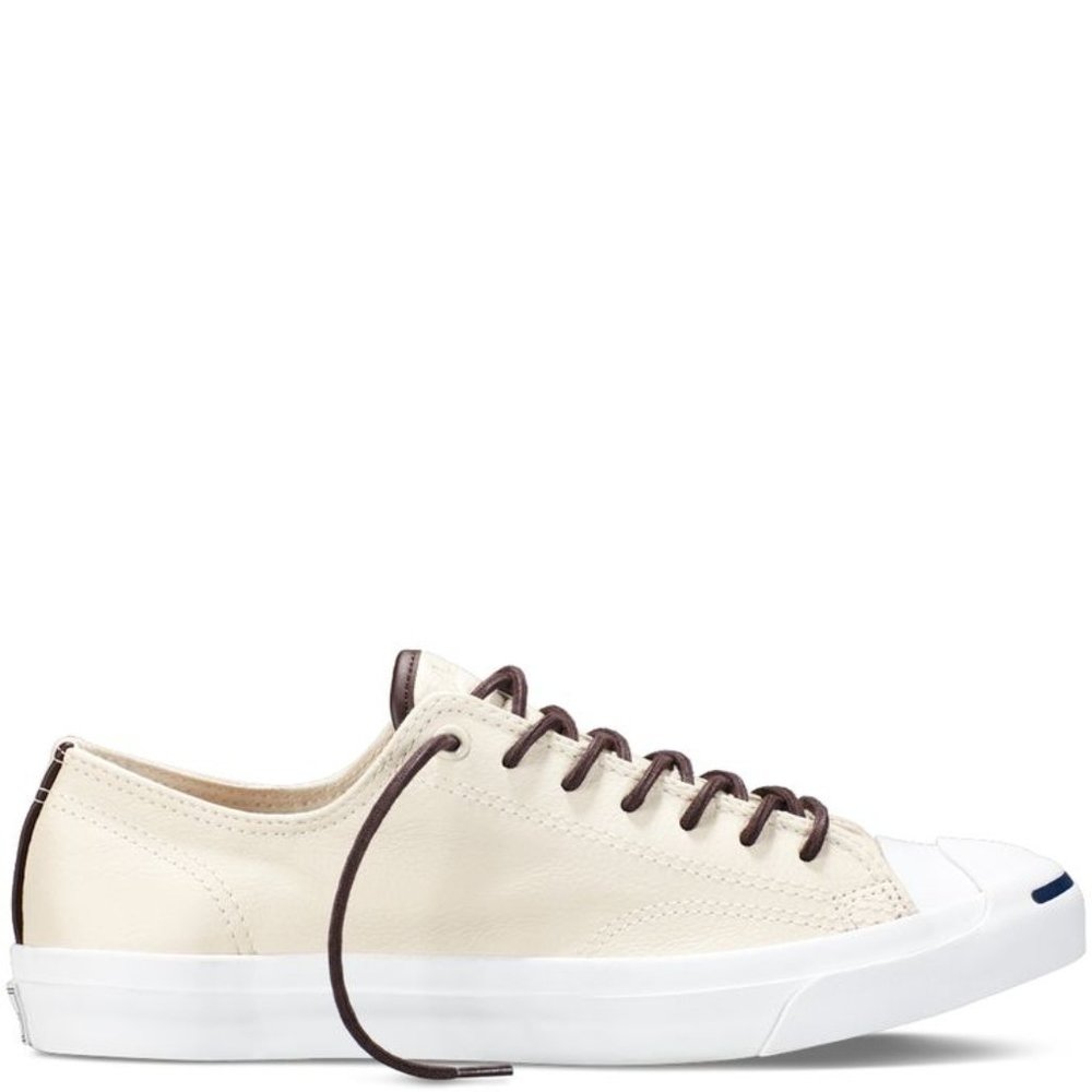 NIB Converse Jack Purcell Jack Ox Tumbled Leather Parchment/Burnt Umber149931C